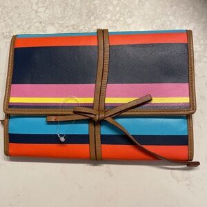STELLA & DOT -Bring Your Bling TRAVEL JEWELLERY TRI-FOLD CLUTCH. Fun stripes!